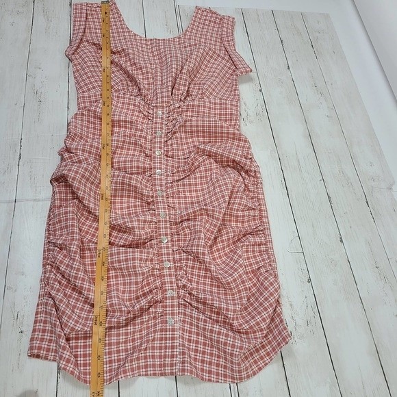 Code x Mode Pink Gingham Dress Ruched Front Size S - NWT - Picture 10 of 12